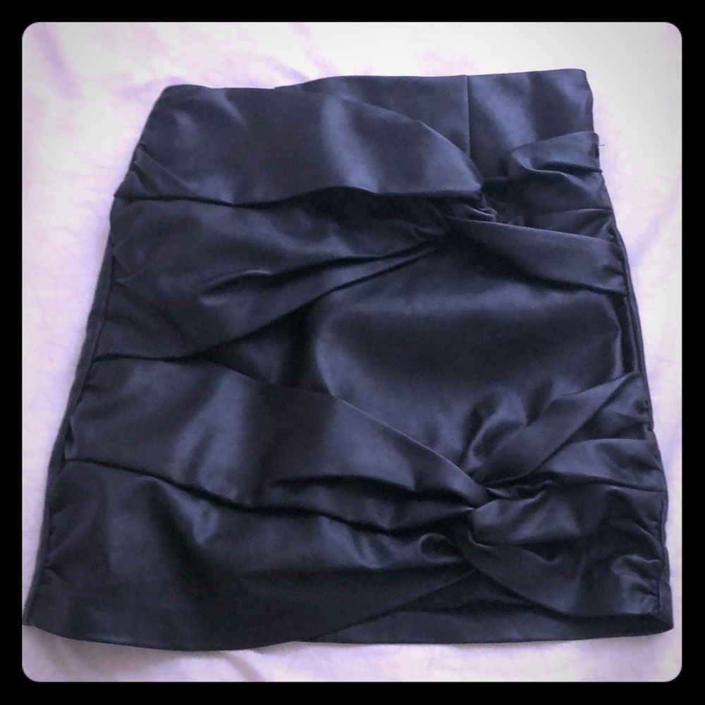 Black mini skirt.